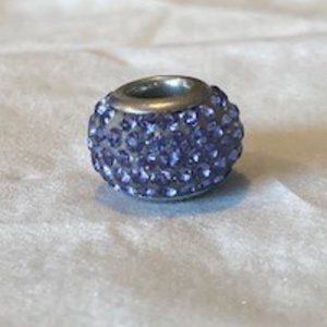 Pandora like sparkly purple CZ charm